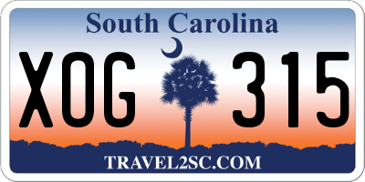 SC license plate XOG315