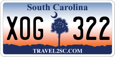 SC license plate XOG322