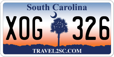SC license plate XOG326