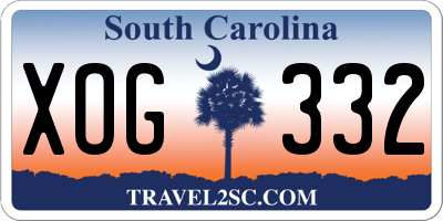 SC license plate XOG332