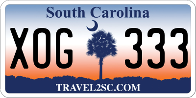 SC license plate XOG333