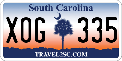 SC license plate XOG335