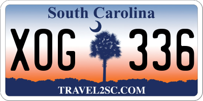 SC license plate XOG336