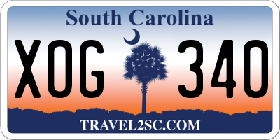 SC license plate XOG340