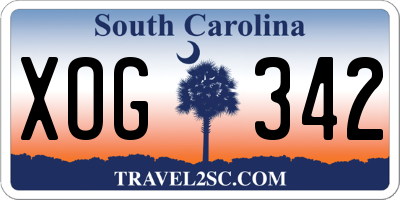 SC license plate XOG342