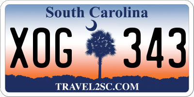 SC license plate XOG343