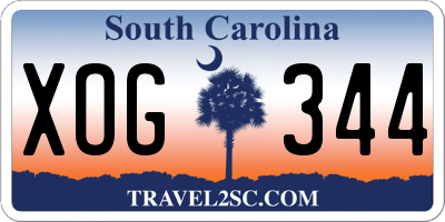 SC license plate XOG344