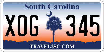SC license plate XOG345