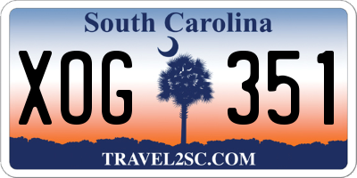 SC license plate XOG351
