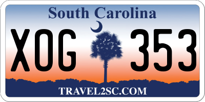 SC license plate XOG353