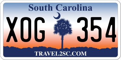SC license plate XOG354
