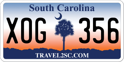 SC license plate XOG356
