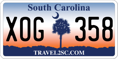 SC license plate XOG358