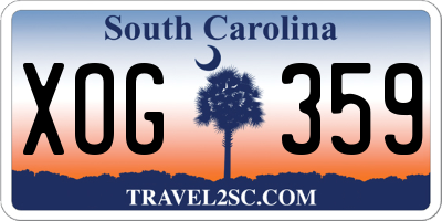 SC license plate XOG359