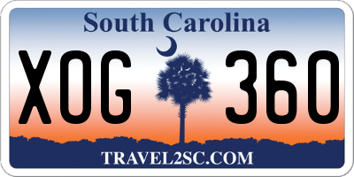 SC license plate XOG360