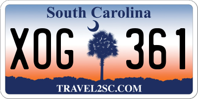 SC license plate XOG361