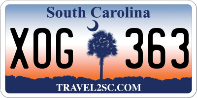 SC license plate XOG363