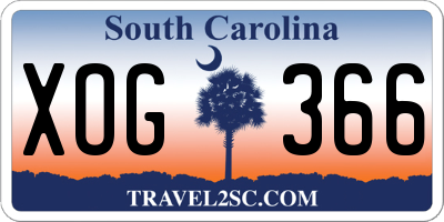 SC license plate XOG366