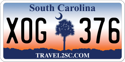 SC license plate XOG376