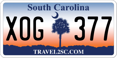 SC license plate XOG377