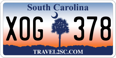 SC license plate XOG378
