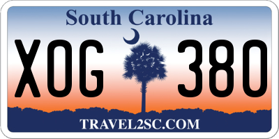SC license plate XOG380