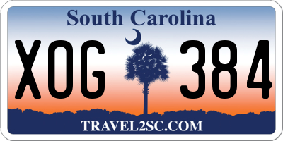 SC license plate XOG384