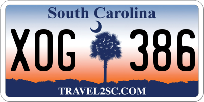 SC license plate XOG386