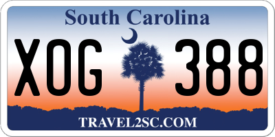 SC license plate XOG388