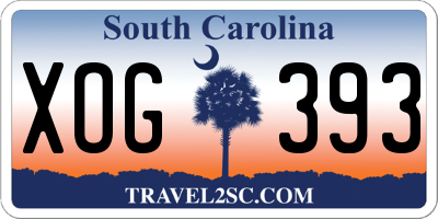 SC license plate XOG393