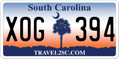 SC license plate XOG394