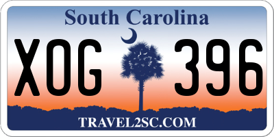 SC license plate XOG396