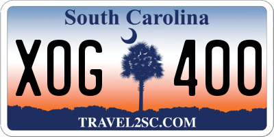 SC license plate XOG400