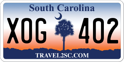 SC license plate XOG402