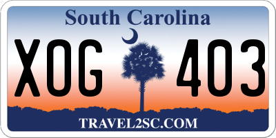 SC license plate XOG403