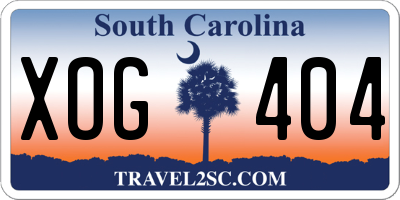 SC license plate XOG404