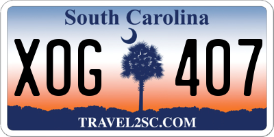 SC license plate XOG407