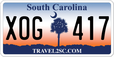 SC license plate XOG417