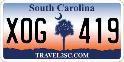 SC license plate XOG419