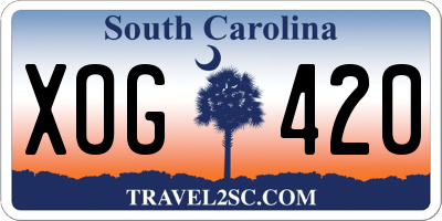 SC license plate XOG420