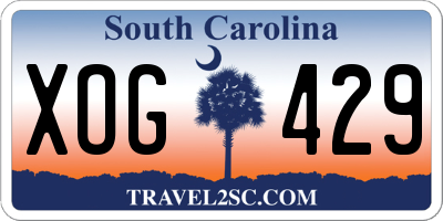 SC license plate XOG429