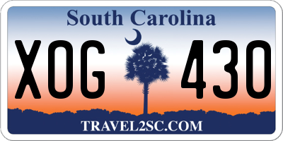 SC license plate XOG430