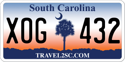 SC license plate XOG432