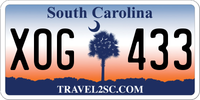 SC license plate XOG433