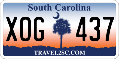 SC license plate XOG437
