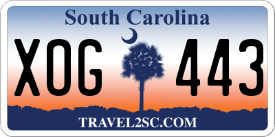 SC license plate XOG443