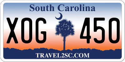 SC license plate XOG450
