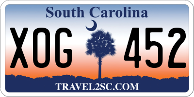 SC license plate XOG452