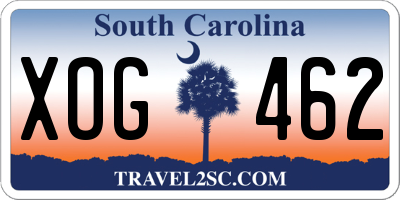 SC license plate XOG462