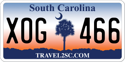 SC license plate XOG466